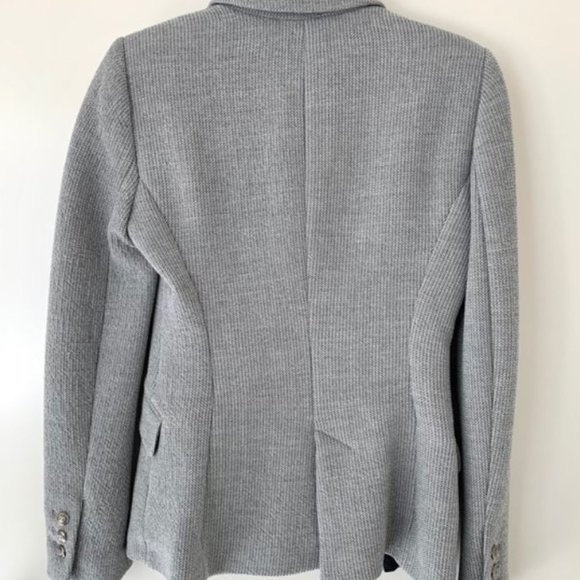 ZARA Grey Knit Structured Blazer - Picture 3 of 5